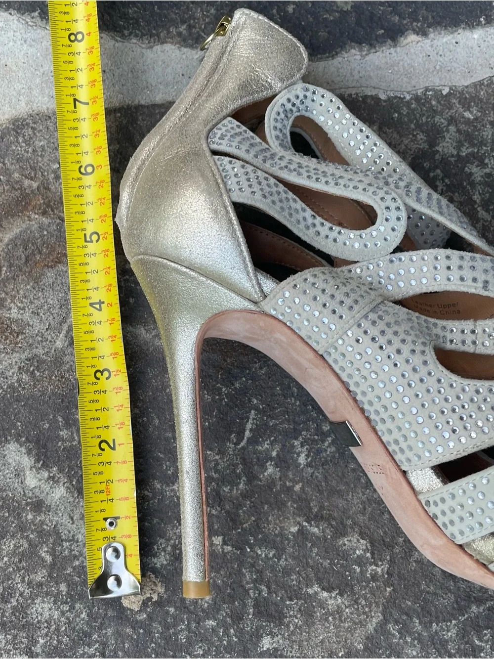 Badgley Mischka Taylar Crystal Metallic Stilettos Size 8